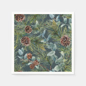 ウォーターカラーウッドランドフォレストホリデイ スタンダードカクテルナプキン (正面)