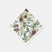 ウォーターカラーウッドランドフォレストホリデイ スタンダードカクテルナプキン (角)