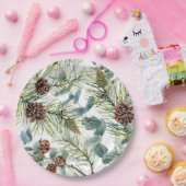 ウォーターカラーウッドランドフォレストホリデイ ペーパープレート (パーティー)