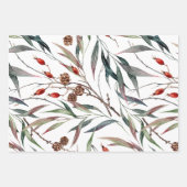 ウォーターカラーウッドランドフォレストホリデイ ラッピングペーパーシート (正面2)