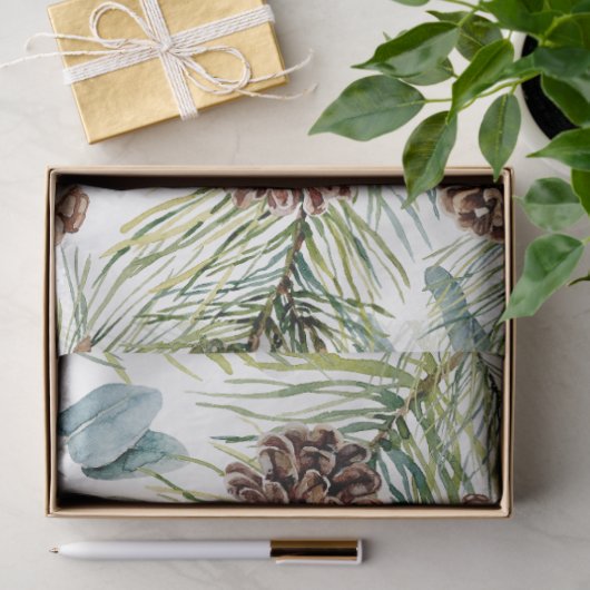 ウォーターカラーウッドランドフォレストホリデイ 薄葉紙 (ギフト)