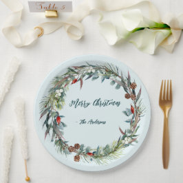 ウォーターカラーウッドランドフォレストリース紙プレート ペーパープレート