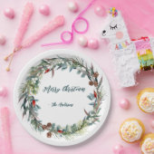 ウォーターカラーウッドランドフォレストリース紙プレート ペーパープレート (パーティー)