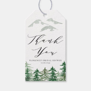 ウォーターカラーウッドランドブライダルシャワーサンキューユナイテッド ギフトタグ
