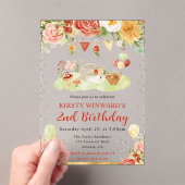 ウォーターカラーウッドランドヘッジホッグ子供の誕生日 アクリル招待状 (インサイチュ (ポータブル))