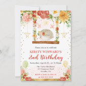 ウォーターカラーウッドランドヘッジホッグ子供の誕生日 招待状 (正面)