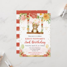 ウォーターカラーウッドランドベア子供の誕生日