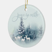 ウォーターカラーウッドランドマジカルヤギ セラミックオーナメント (左)