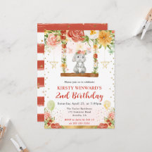 ウォーターカラーウッドランドラビット子供の誕生日