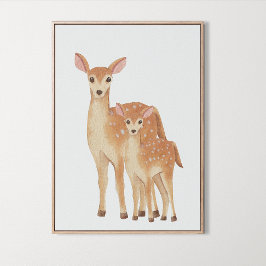 ウォーターカラーウッドランドラブリーデアーズルームデコール ポスター