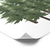 ウォーターカラーウッドランド自然パインツリー子供部屋デコール ポスター (角)