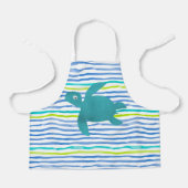 ウォーターカラーウミガメしぼりストライプ エプロン (正面)