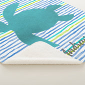 ウォーターカラーウミガメしぼりストライプ シェルパブランケット (3/4)