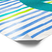 ウォーターカラーウミガメしぼりストライプ フォトプリント            (角)