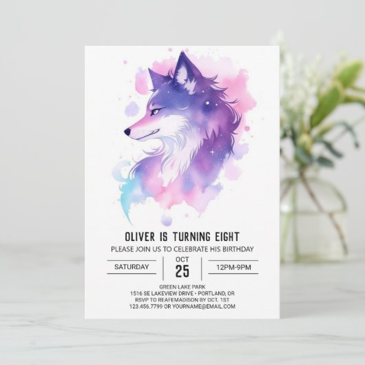 ウォーターカラーウルフカップ誕生祝い 招待状 (スタンド正面)