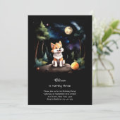 ウォーターカラーウルフ誕生日招待状 招待状 (スタンド正面)