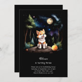 ウォーターカラーウルフ誕生日招待状 招待状 (正面/裏面)