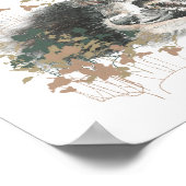 ウォーターカラーウルフ&カッブアニマルアート ポスター (角)