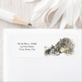 ウォーターカラーウルフ&カッブアニマルアート ラベル (インサイチュ)