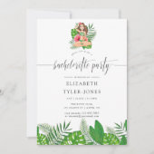 ウォーターカラーエキゾチックルアウ(ハワイ式宴会)バチェロレッテ 招待状 (正面)