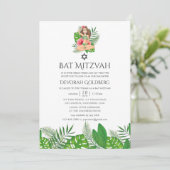 ウォーターカラーエキゾチックルアウ(ハワイ式宴会)バルミツワー 招待状 (スタンド正面)