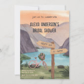 ウォーターカラーエステティックレイクブライダルシャワー 招待状 (正面)