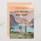 ウォーターカラーエステティックレイクブライダルシャワー 招待状 (正面/裏面)