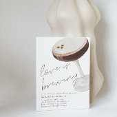 ウォーターカラーエスプレッソマルティーニブライダルシャワー 招待状