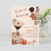 ウォーターカラーエスプレッソマルティーニ秋ブライダルシャワー 招待状 (スタンド正面)