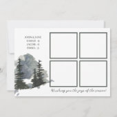 ウォーターカラーエバーグリーンマウンテンシーンホリデー サンキューカード (裏面)