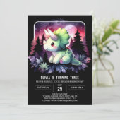 ウォーターカラーエレガンストリケラトプス誕生日 招待状 (スタンド正面)