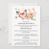 ウォーターカラーエレガントガーデンバタフライブライダルシャワー 招待状 (正面)