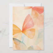 ウォーターカラーエレガントガーデンバタフライブライダルシャワー 招待状 (裏面)