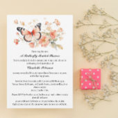 ウォーターカラーエレガントガーデンバタフライブライダルシャワー 招待状