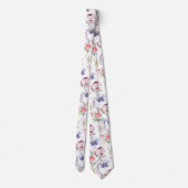 ウォーターカラーエレガントパステル花模様 ネクタイ (裏面)
