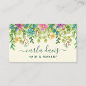 ウォーターカラーエレガントフローラシックガーリーブーケ 名刺 (正面)