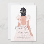 ウォーターカラーエレガントブライドブライダルガウンブライダルシャワー 招待状 (正面)