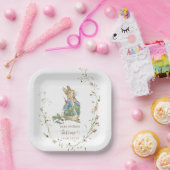 ウォーターカラーエレガントワイルドフラワーピーターうさぎベビーsh ペーパープレート (パーティー)