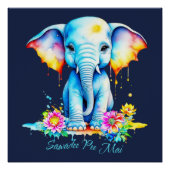 ウォーターカラーエレファントソンクランフェスティバル ポスター (正面)