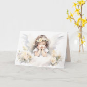 ウォーターカラーエンジェルガール カード (黄色い花)