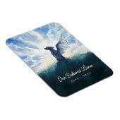 ウォーターカラーエンジェルドッグコンドゥランス悔やみや弔慰 マグネット (右側)