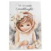 ウォーターカラーエンジェル誕生日for孫娘 ミディアムペーパーバッグ (正面)