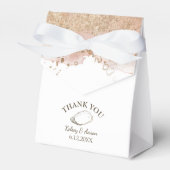 ウォーターカラーオイスターパールビーチ結婚式 フェイバーボックス (正面サイド)