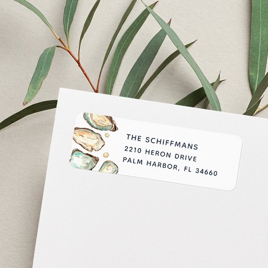 ウォーターカラーオイスター&パール差出人住所 ラベル