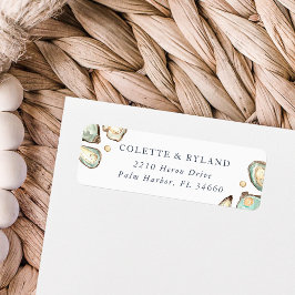 ウォーターカラーオイスター&パール差出人住所 ラベル