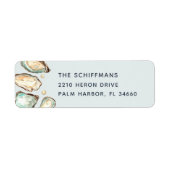 ウォーターカラーオイスター&パール差出人住所 ラベル (正面)