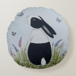 ウォーターカラーオランダバニーラビット ラウンドクッション