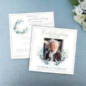 ウォーターカラーオリーブブランチお祝いオブライフ 招待状