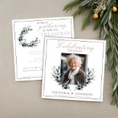 ウォーターカラーオリーブブランチお祝いオブライフ 招待状