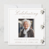 ウォーターカラーオリーブブランチお祝いオブライフ 招待状 (正面)